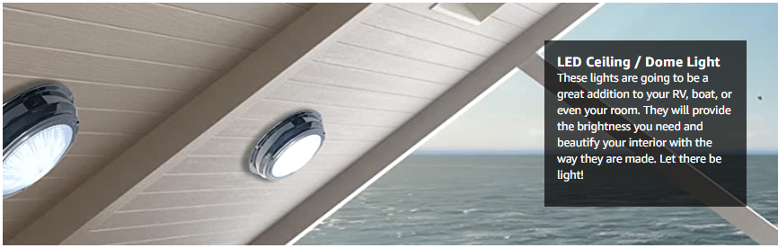 4'' Marine Boat Interior Light Stainless Steel LED Dome Light With Rocker Switch