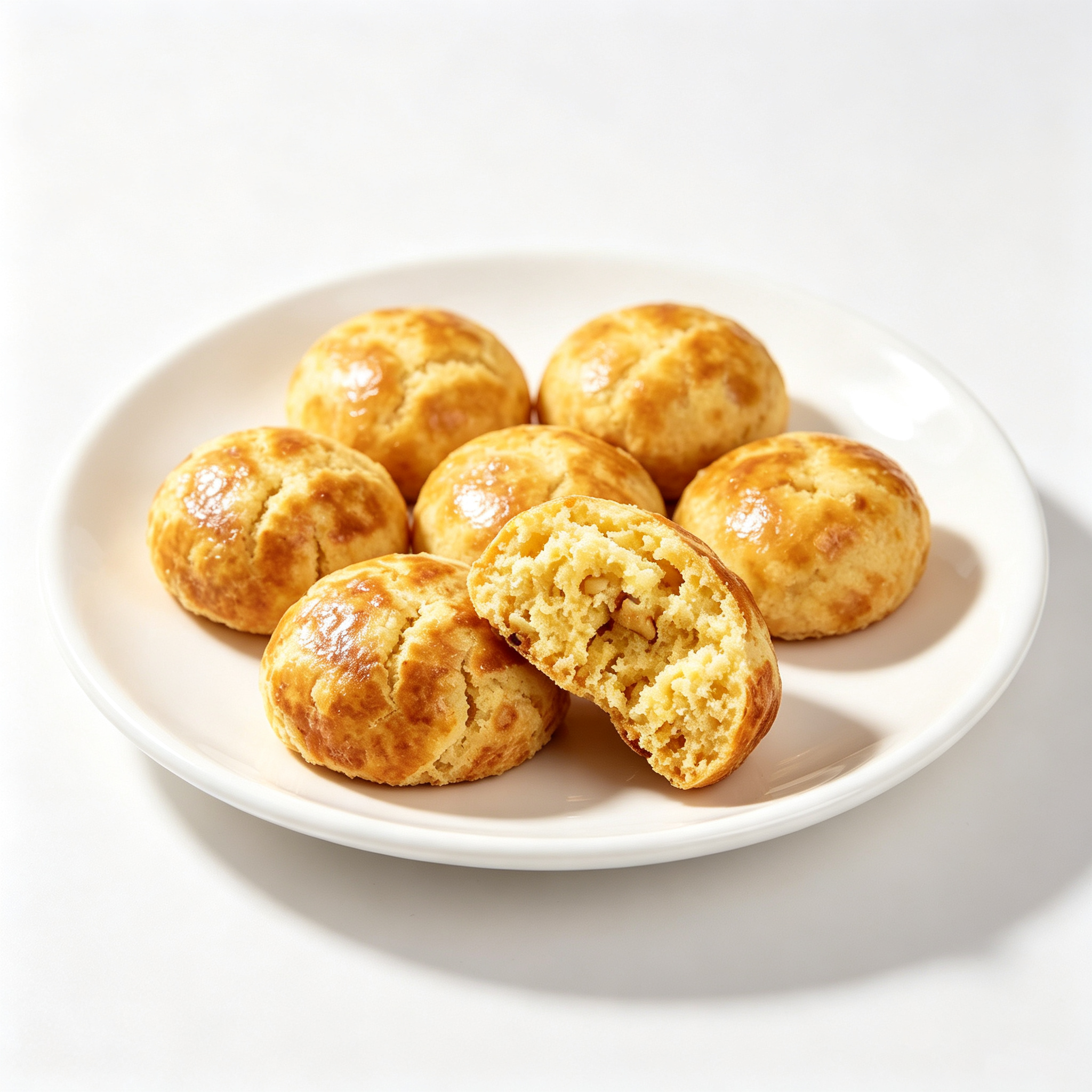 Golden Round Baked Look Coconut Milk Nut Crisp Cookies Daily Leisure Nut Biscuit