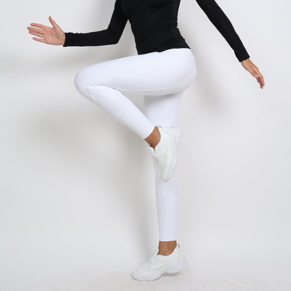 White Horse Riding Pants Full Seat Silicone Anti Pilling Womens Equestrian Breeches