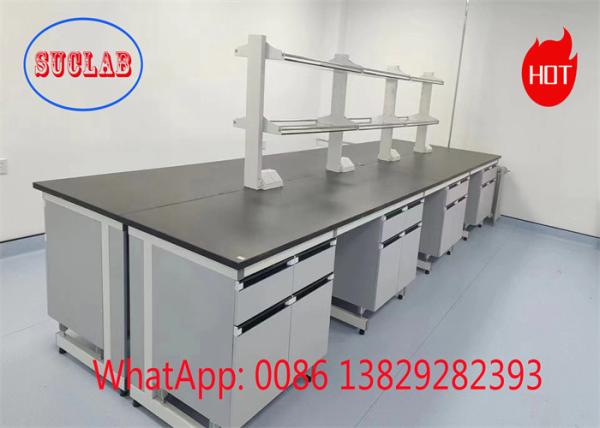 Chemical resistant Fire Proof Laminate Work Surface Chemistry Lab Work Benches with Steel Wood Frame