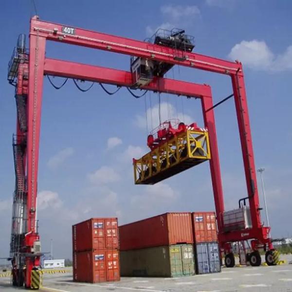 Heavy Duty Container Rubber Tyre Gantry Crane For 35t 40.5t Container Lifting