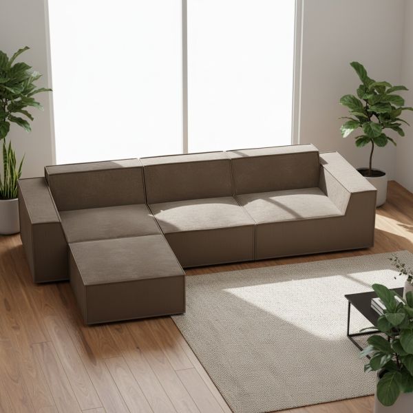 Multi-Functional Customized Couch Fabric Sets Comfortable Compressed Sofa with Sponge Filling Convertible for Living Room Use
