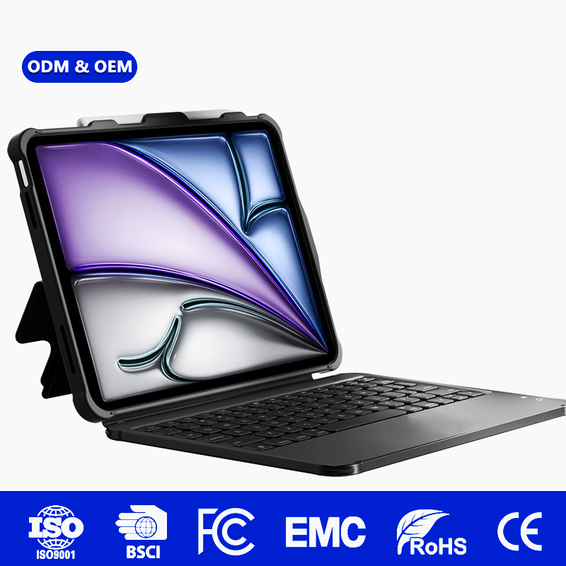 ODM Durable Shock-Absorbing USB-C Keyboard Case for iPad A16 Built-in Trackpad Rugged Protective Cover for North America