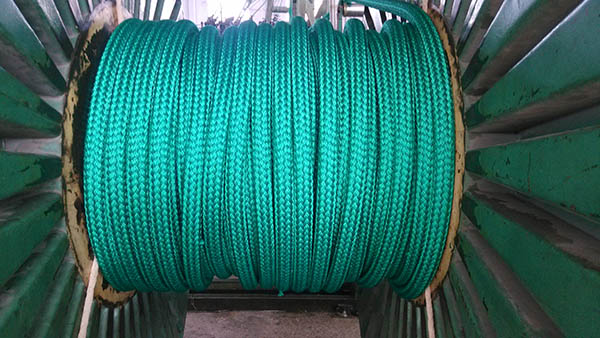 Green Double Braided Nylon Rope 80mm X 220 Meters Wearable For Ocean Fishery