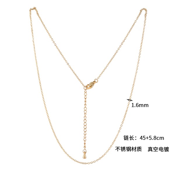 Stainless Steel 18k Gold Plated Necklace Silver Necklace Chopin Starry Sky Clavicle Box Chain Pendant for Diy Jewelry Making