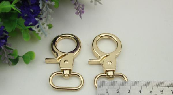 Oval shape eye bolt 26 mm gold metal trigger swivel snap hook for handbag accessories