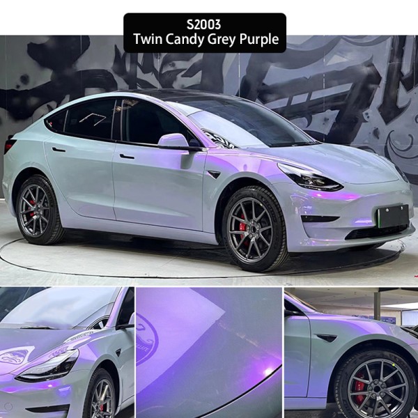 Glossy Diamond Purple Red Car Vinyl Wrap Car Film Luminous Accessories Purple Vinyl Wrap Vinyl Car Wrap Roll Metallic