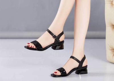 Cow Leather Black Heeled Womens Shoes