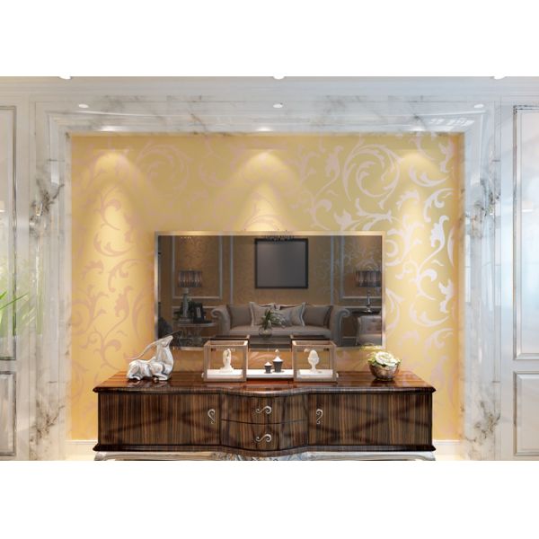 Съемные европейские обои типа с роскошной золотистой картиной листьев