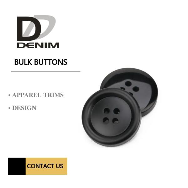 Four Holes Sleeve Buttons Brown & Black Color Plastic / Polyester