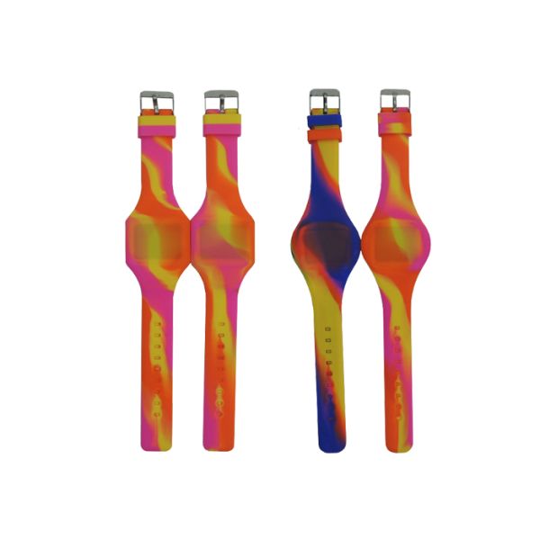 Creative camouflage Children's Silicone Watch LED fruit gift custom OEM Pantone logo sign electric watch