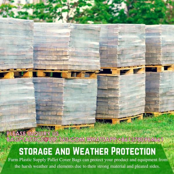 2 Meters High Custom Transparent Waterproof Dust Packing Print Plastic PE Pallet Cover Bag