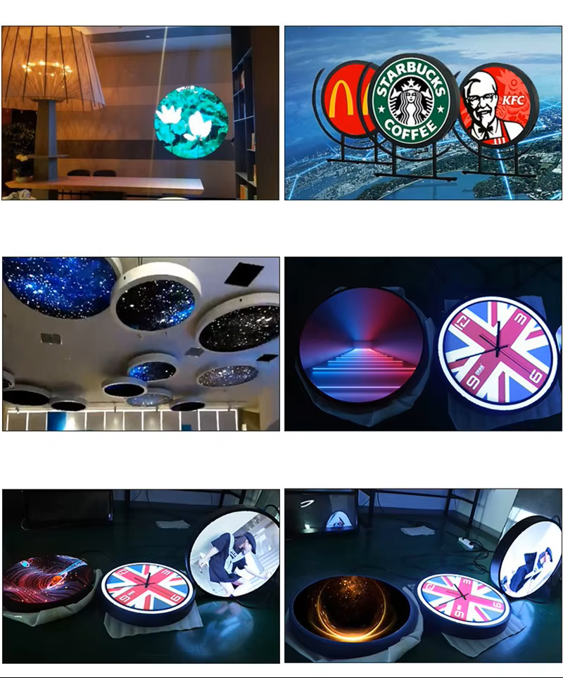 AC110-220V Входное напряжение P4.28 Круглый светодиодный дисплей 1/14 Режим сканирования