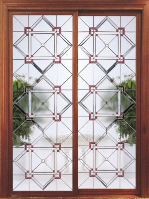 309S Decorative Leaded Glass Front Doors With Glass For Villa 2000MM