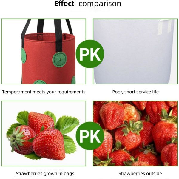 Strawberry Grow Bags, No Gauze Growing Bag, Hole Upside Down Planter Handling Planter Bags, Planting Strawberries