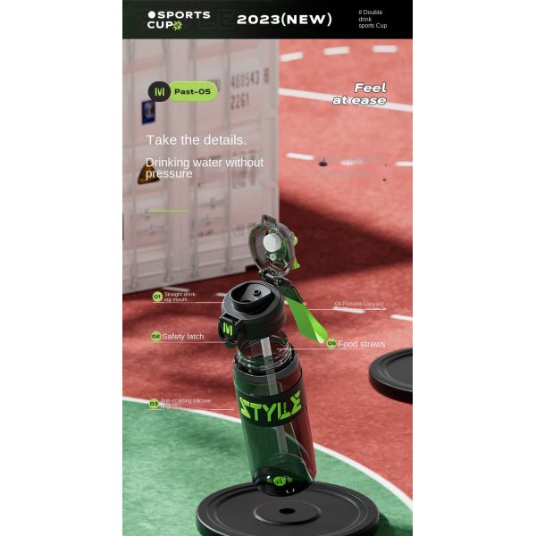 Lightweight 700ml 900ml Space Men And Women Sports Large Workout Water Bottle With Straw Outdoor Rock Climbing Water Bottle Easy To Carrry