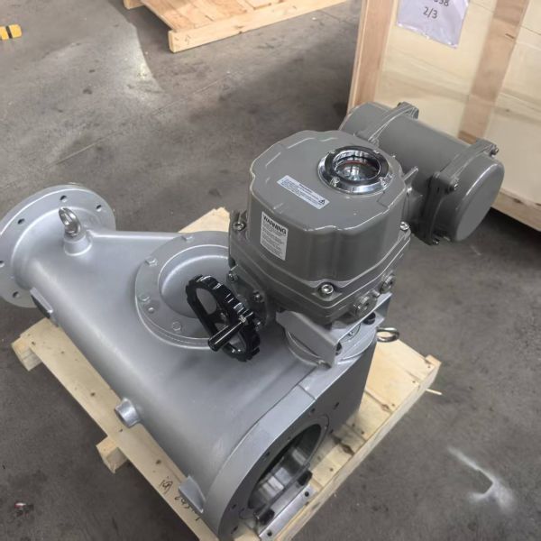 Ductile iron wear-resistant three-way diverter valve forabrasive material