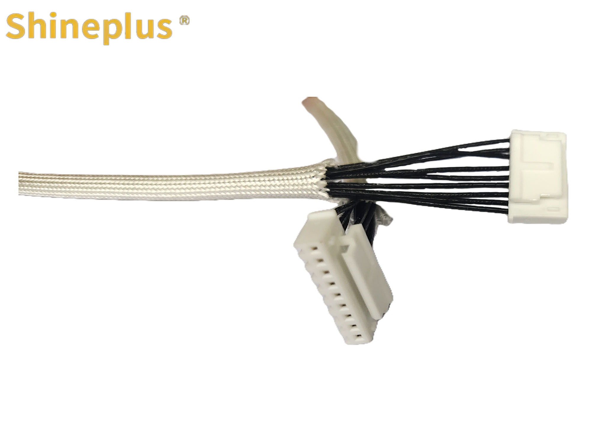 Wave Fiber Tube Insulation 9 Hole Connector Wiring Harness 500mm White Auto Wiring Harness