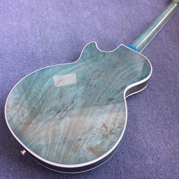 New style of custom guitar, double F holes,Flame Maple Top ,blue guitar