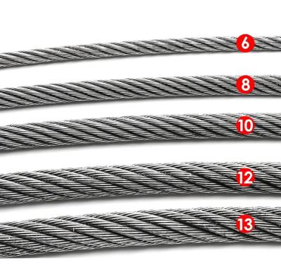 8X19s FC Iwrc Custom Diameter 8mm 10mm 12mm 16mm Galvanized Steel Wire Rope Suppliers