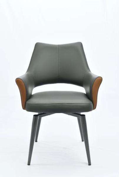 Backrest Spinning Dining Chairs , Streamlined Pu Leather Swivel Chair