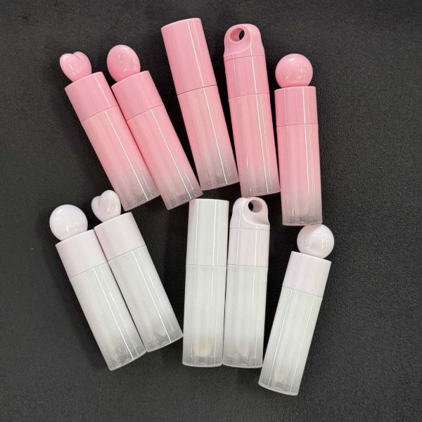6ml Pink Gradient Heart-Shaped Cap Lip Gloss Tube Packaging Empty Container