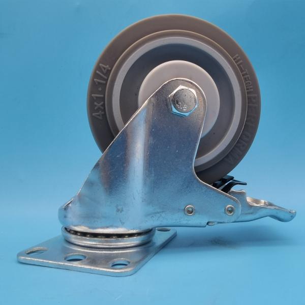Quiet Operation Industrial Caster Wheels TPR Medium Non Marking Casters Light duty Trolleys  Furniture Casters