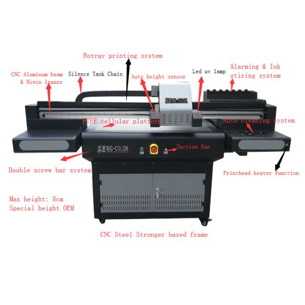 90*60cm Print Dimension 340KG Bottle Printing UV Flatbed Printer with DX8 Heads