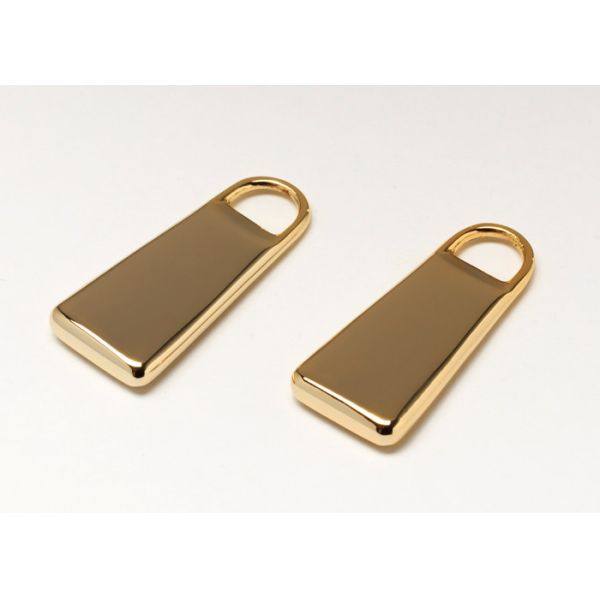 30 * 13 * 4mm Stocked Handbag Accessories Hardware Golden Zipper Pull For Bag