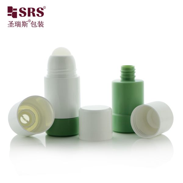 Empty White Plastic Refillable Roll On Bottles Reusable Leak Proof 1.69oz /50ml