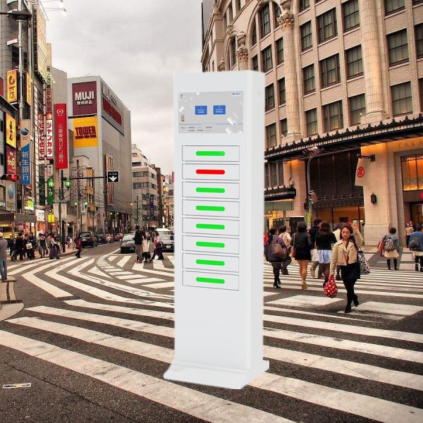 Свободные стоящие зарядные станции сотового телефона, киоск шкафчиков телефона рекламы поручая