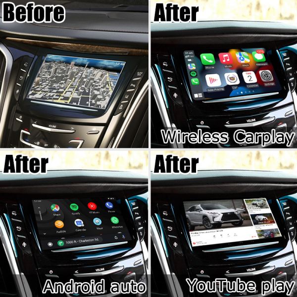 Коробки навигации андроида интерфейс автоматической беспроводной carplay видео- для Кадиллака Escalade