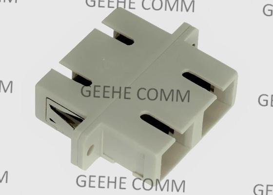 Multi Mode Beige Fiber Optic SC SC Duplex Coupler With Flange