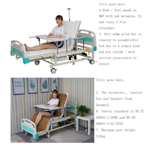 ABS Electric Double Crank Hospital Bed CE Certified For Patients