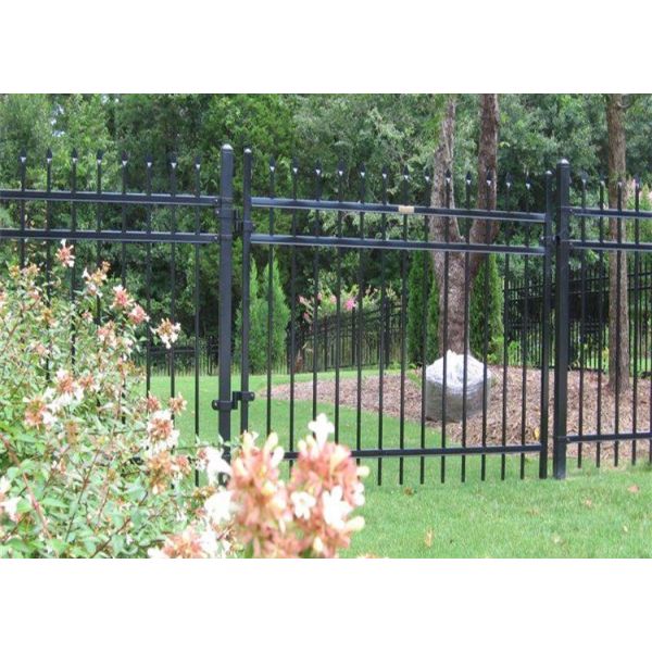Metal Anti Corrosion 210cm Tall Flat Top Tubular Fencing For Parks