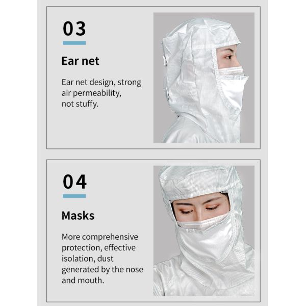 Одежды чистой комнаты противостатического Coverall защитной одежды Workwear esd чистой комнаты комбинезона одежды противостатические