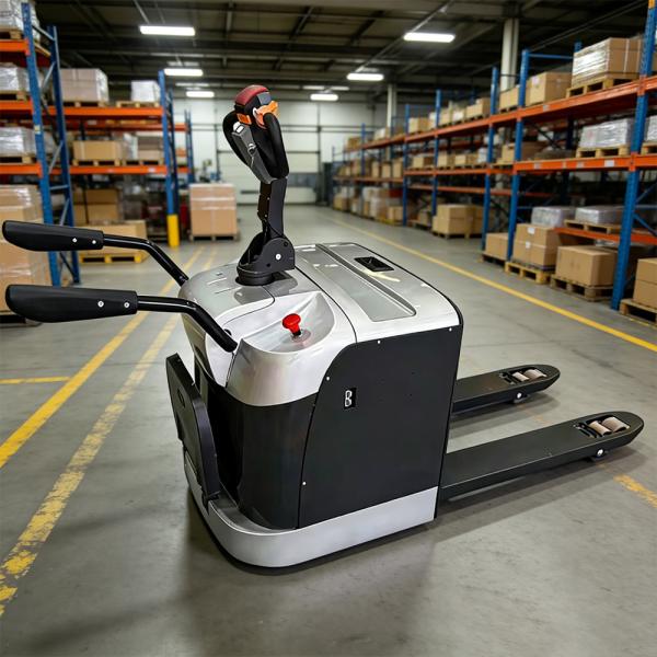 Battery Powered Walkie Straddle Pallet Stacker Truck Heavy Duty Horizontal Material Handler