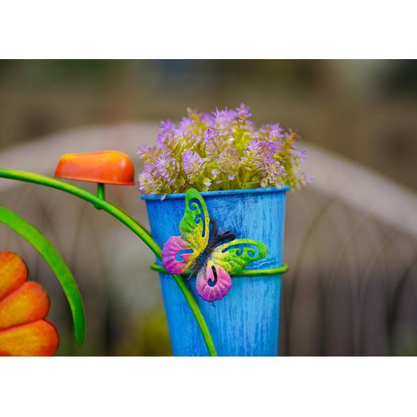 Украшение цветочного горшка украшения сада цветочного горшка велосипеда металла простое