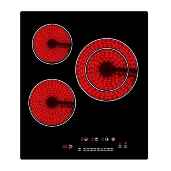Crystal Glass 450x520mm 4500w 3 Burner Electric Cooktop