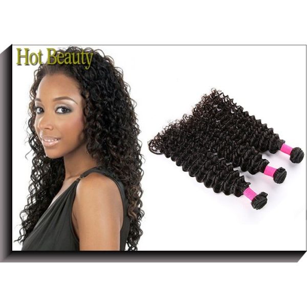 Unprocessed Brazilian Remy Human Hair Extensions , Virgin Deep Wave Hair