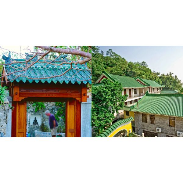 Chinese Glazed Ceramic Roof Tile 180*180mm Vibrant Green Glaze Weatherproof For Pagoda Roofs