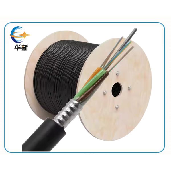 Buried Outdoor Armored Fiber Optic Cable 4-48 Core Bundle Tube Stranded GYTS