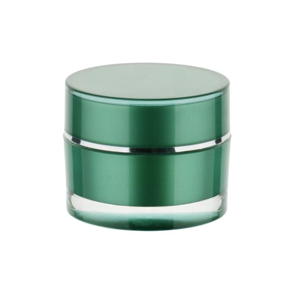 Mini Portable Cosmetic Cream Jar Containers 10g Green Plastic Acrylic Face Cream Jar