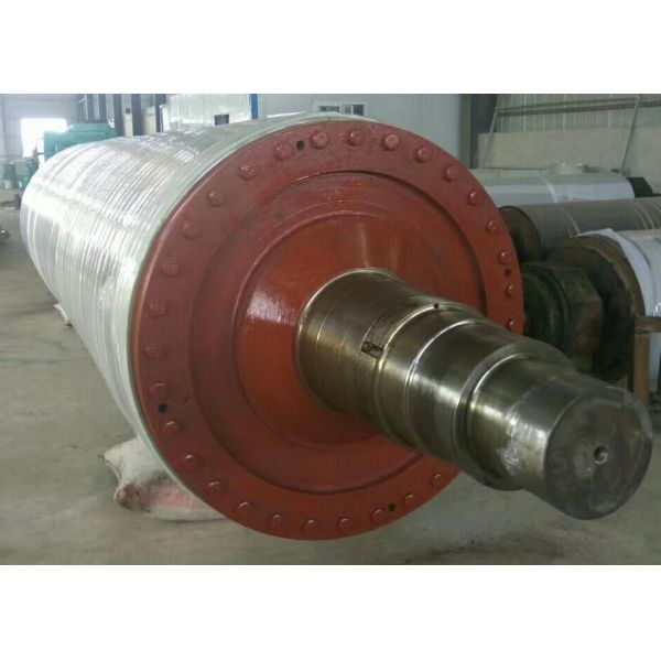 Rubber Or PU Covered Q345B Steel Felt Wire Leading Roller For Paper Machine