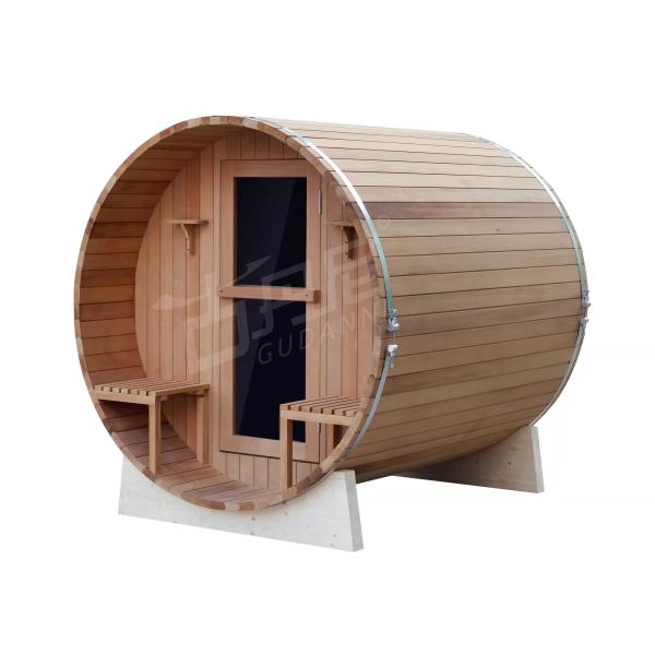 Customized Carbonized Wood Hemlock Outdoor Barrel Sauna Room
