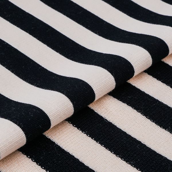 Sweat Absorbing Cotton French Terry Fabric Striped Knitted Cloth For Hoodie