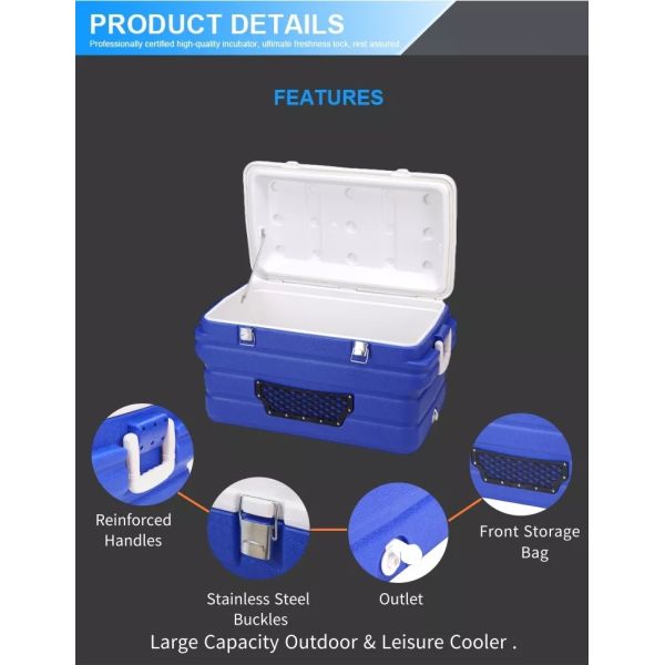 90L Capacity Cold Chain Box with PE / PU / PP Material and Side Handles for Easy Transport