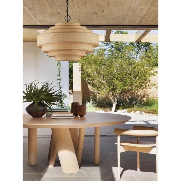 Living Dining Bedroom B&B Decoration Home Pendant Lights Indoor Lighting Fixtures Japan Style Wabi Sabi Fabric Chandelier (WH-VP-303)