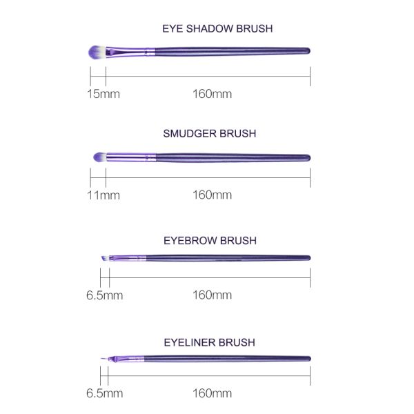 Exceptional Cosmetic Makeup Brush Set 8 Pieces Dreamy Purple