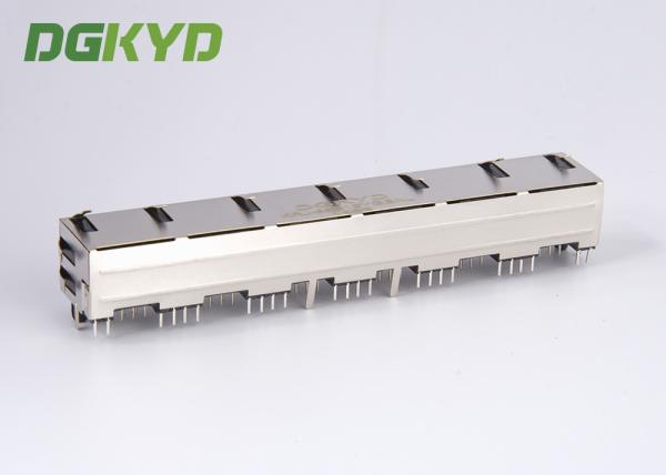 EMI Tabs 6 port ganged rj45 ethernet connector 8p8c tab up